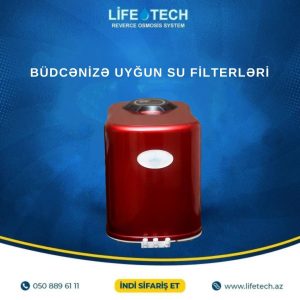 Lifetech su filteri (tünd qırmızı) pompalı
